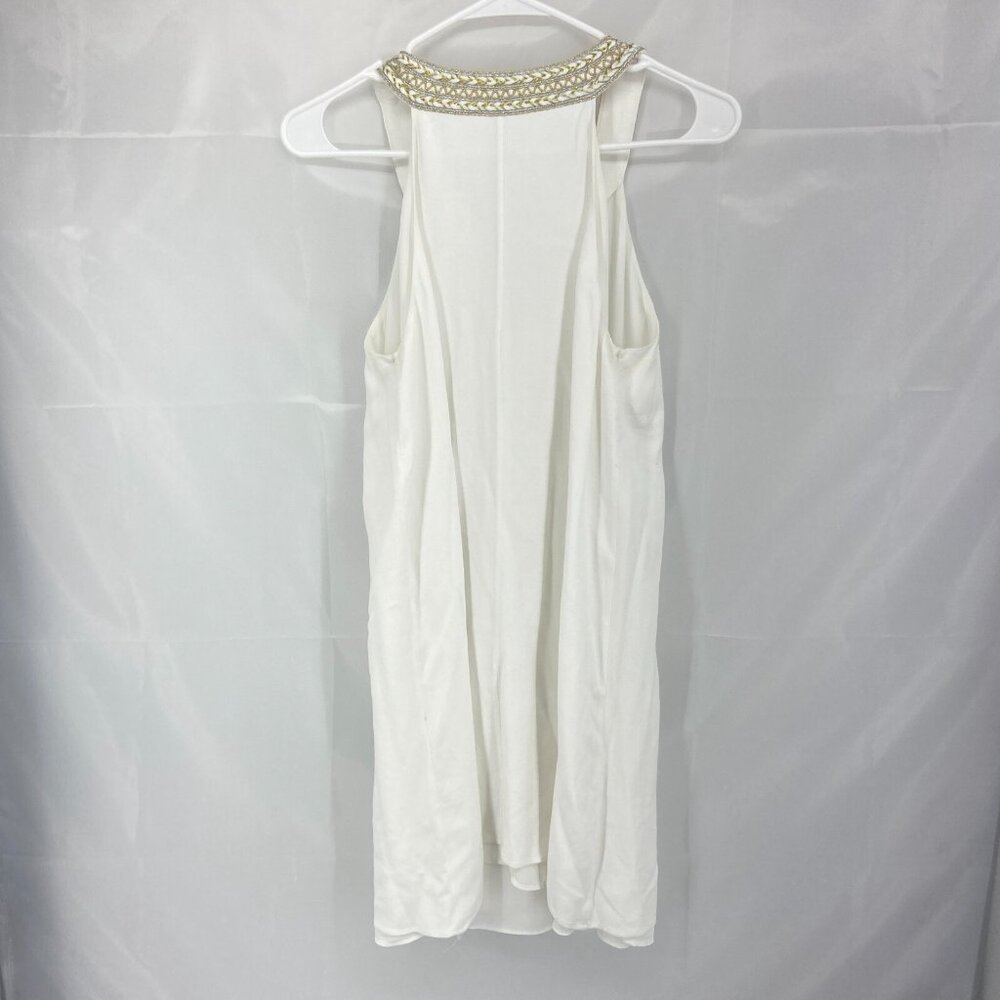 Lilly Pulitzer Women M Valli Soft Shirt Dress Mini White Gold Sparkle Rhinestone - Picture 4 of 10